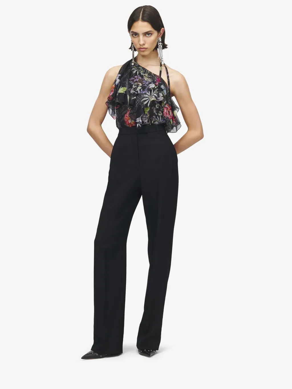 High-Waisted Tailored Trousers