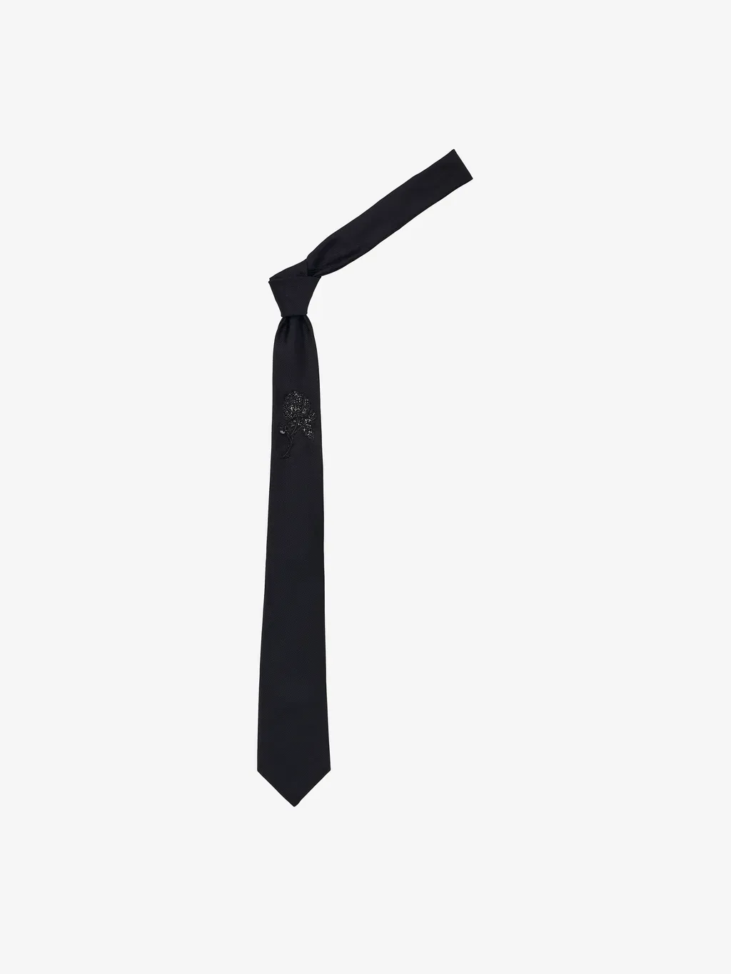 Jet Rose Embroidered Tie