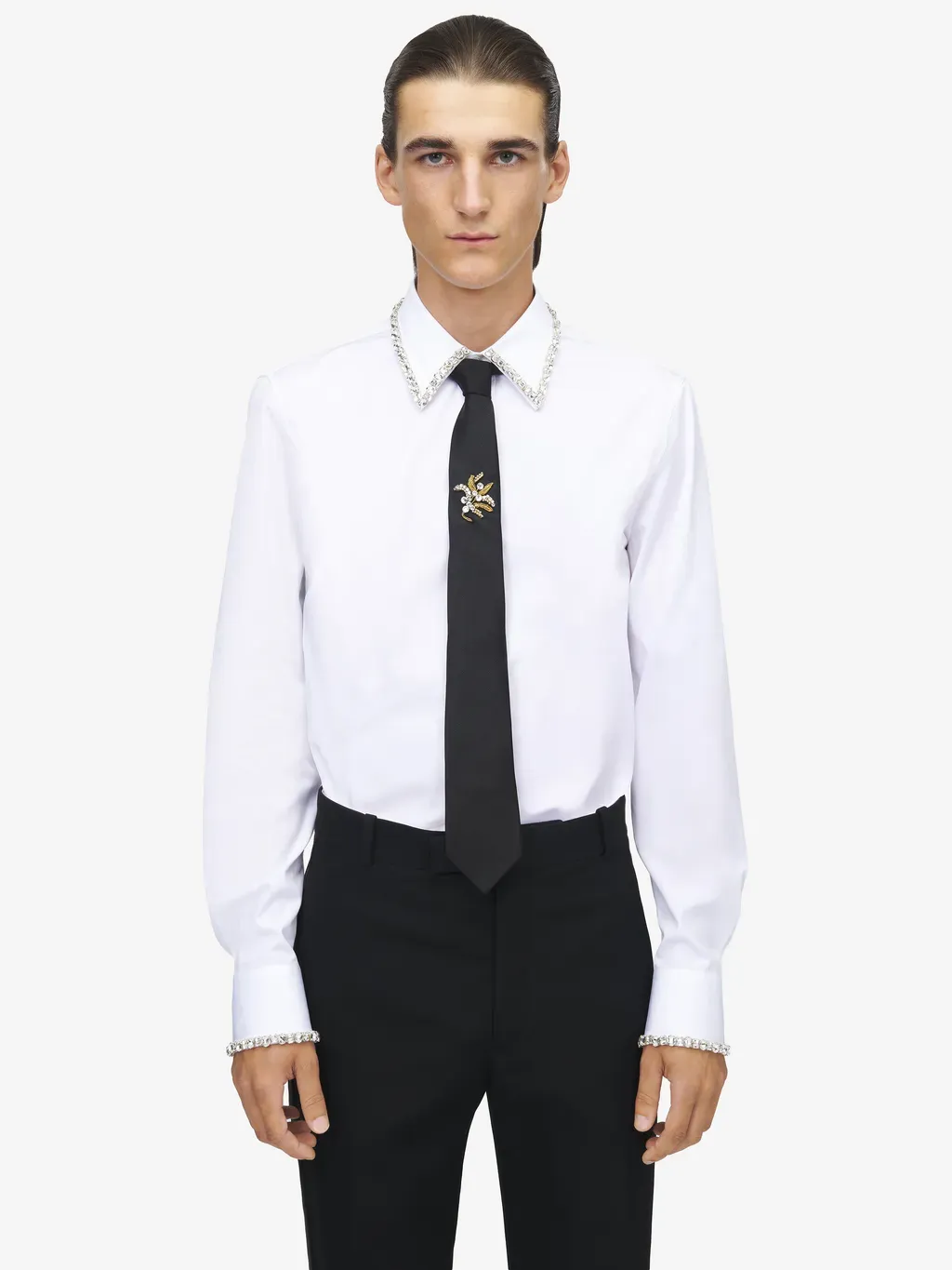 Jewelled Mistletoe Embroidery Tie