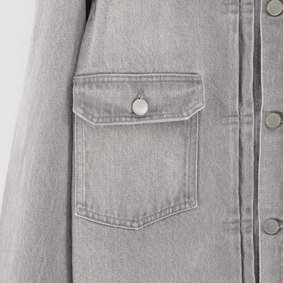 Unlikely Time Travel Trucker Jacket Gray Denim