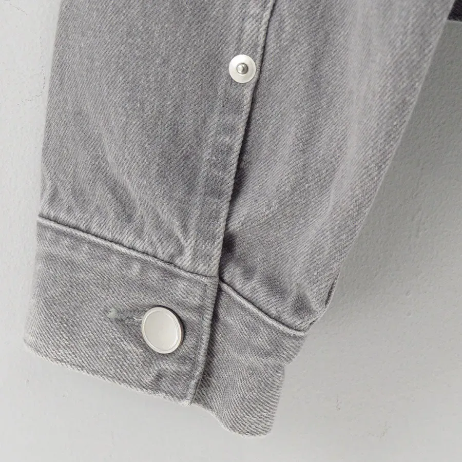 Unlikely Time Travel Trucker Jacket Gray Denim