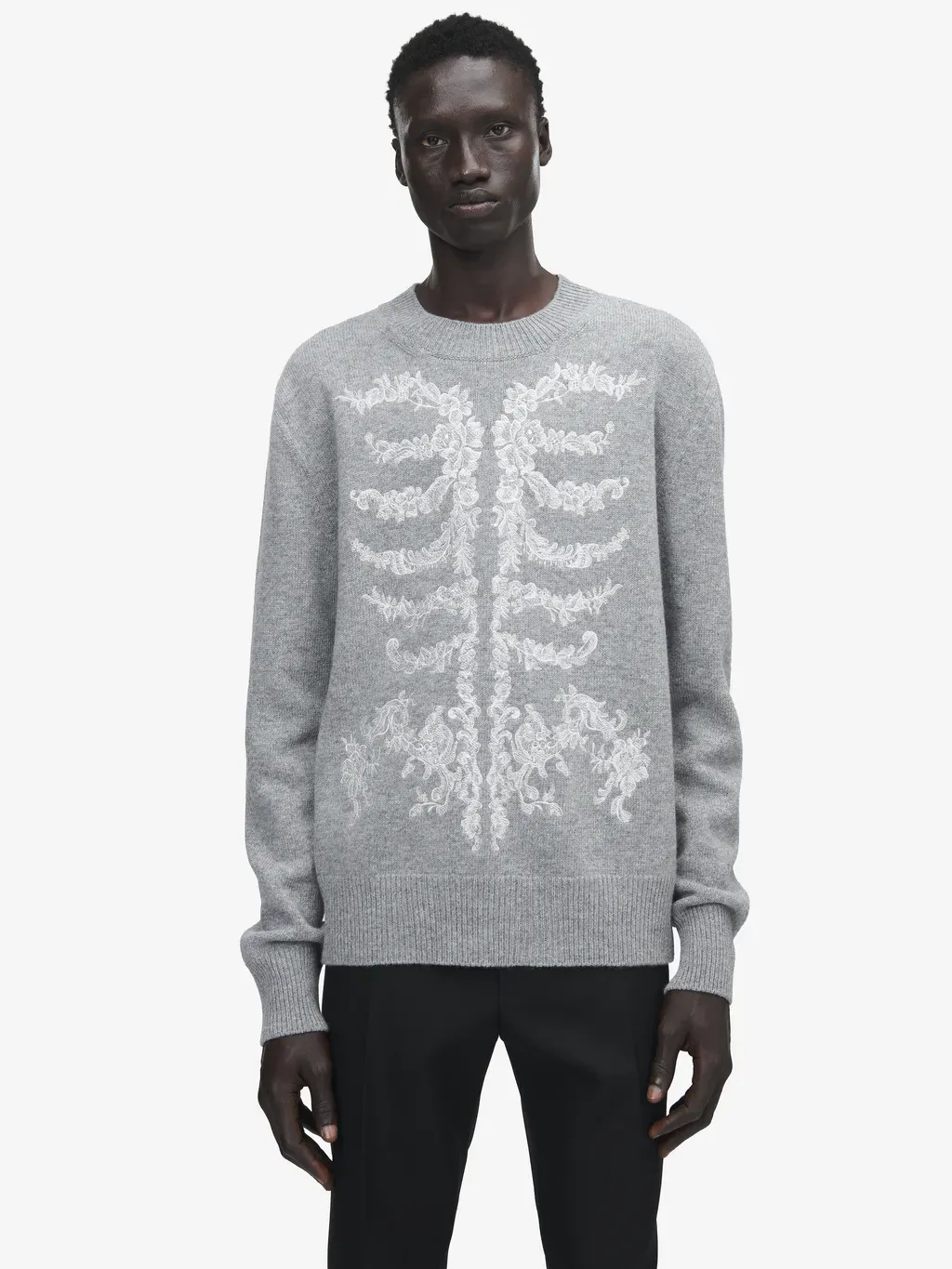Lace Ribcage Embroidery Jumper
