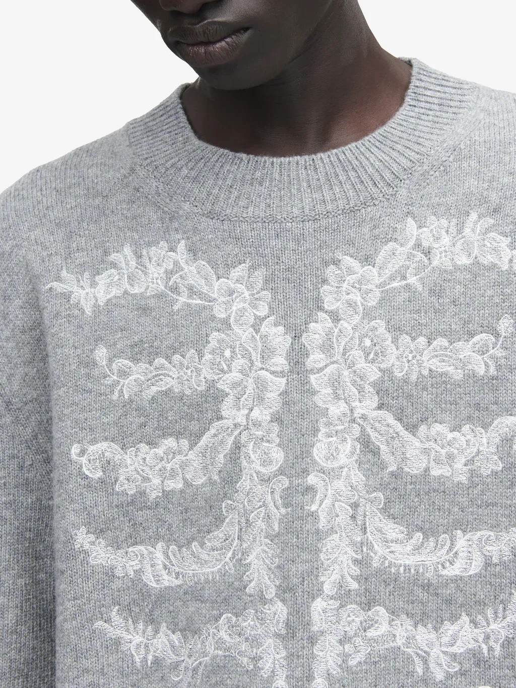 Lace Ribcage Embroidery Jumper