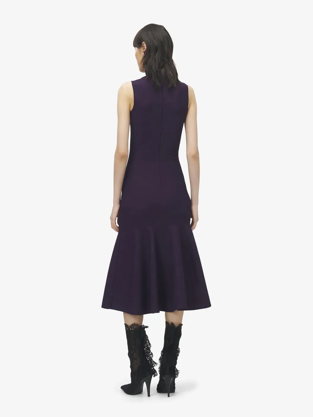 Lace Panel Midi Dress