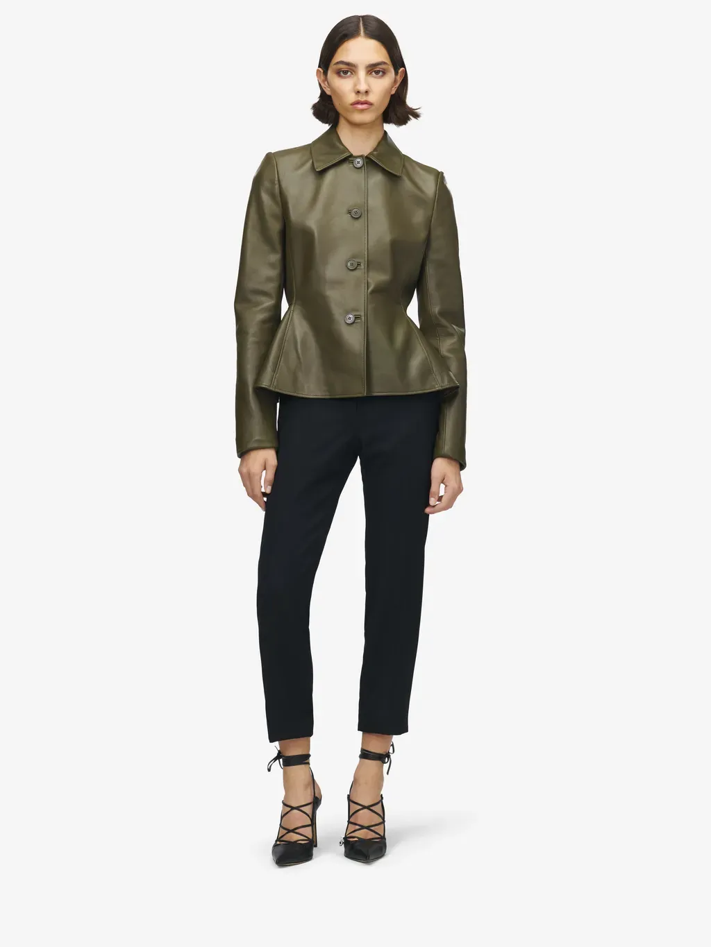 Leather Peplum Jacket
