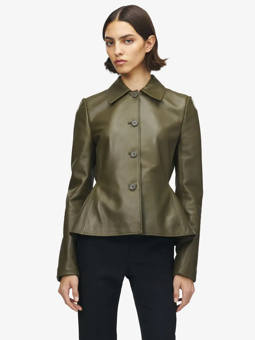 Leather Peplum Jacket
