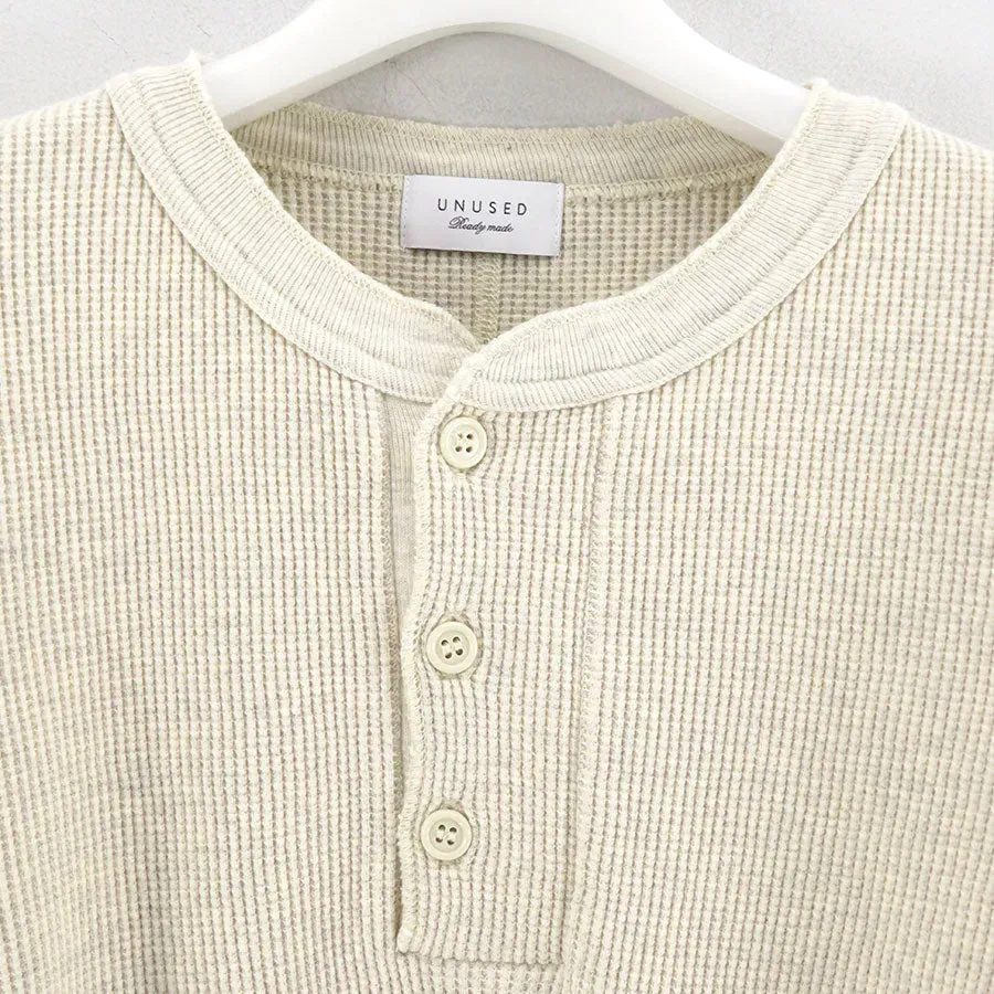 Long-Sleeve Henry Neck Waffle T-Shirt