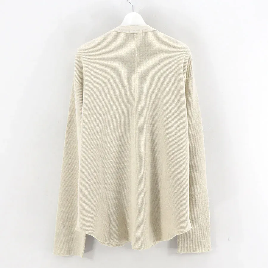 Long-Sleeve Henry Neck Waffle T-Shirt