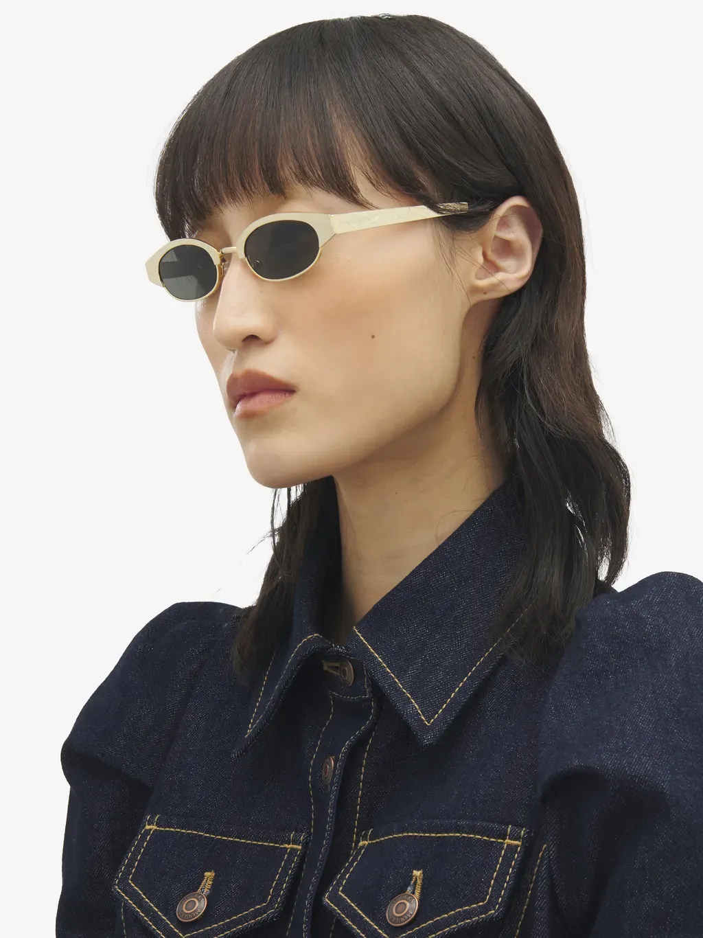 Mcqueen Ellipse Metal Sunglasses