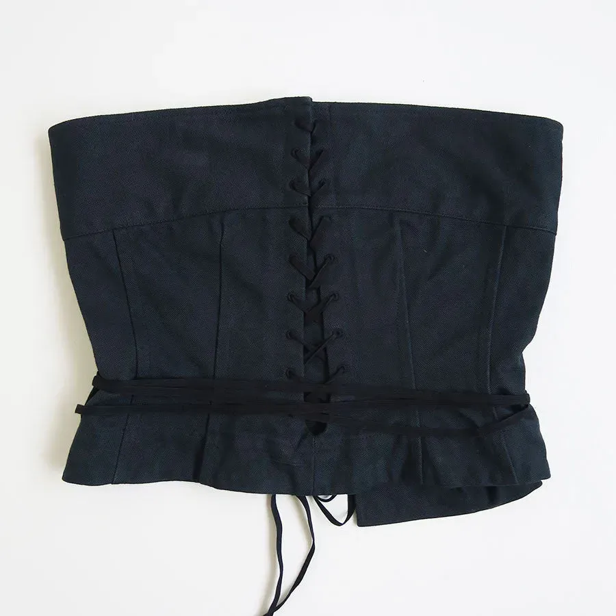 Canvas Lace-Up Bustier