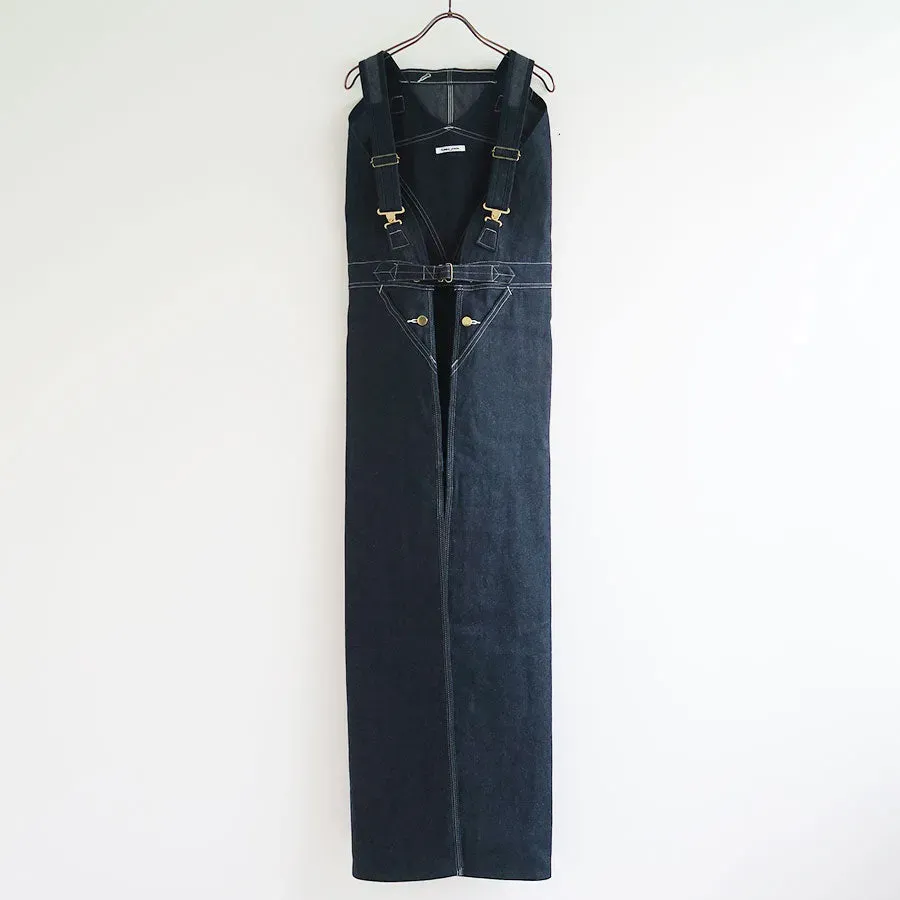 Denim Overall Apron Maxi Dress