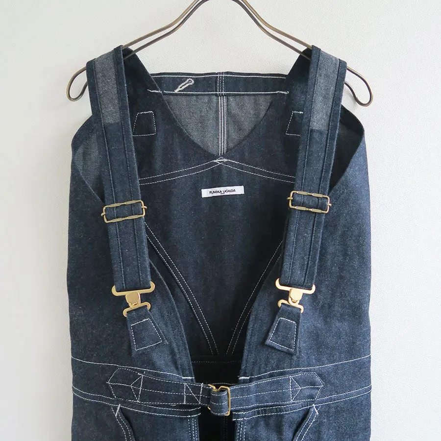 Denim Overall Apron Maxi Dress