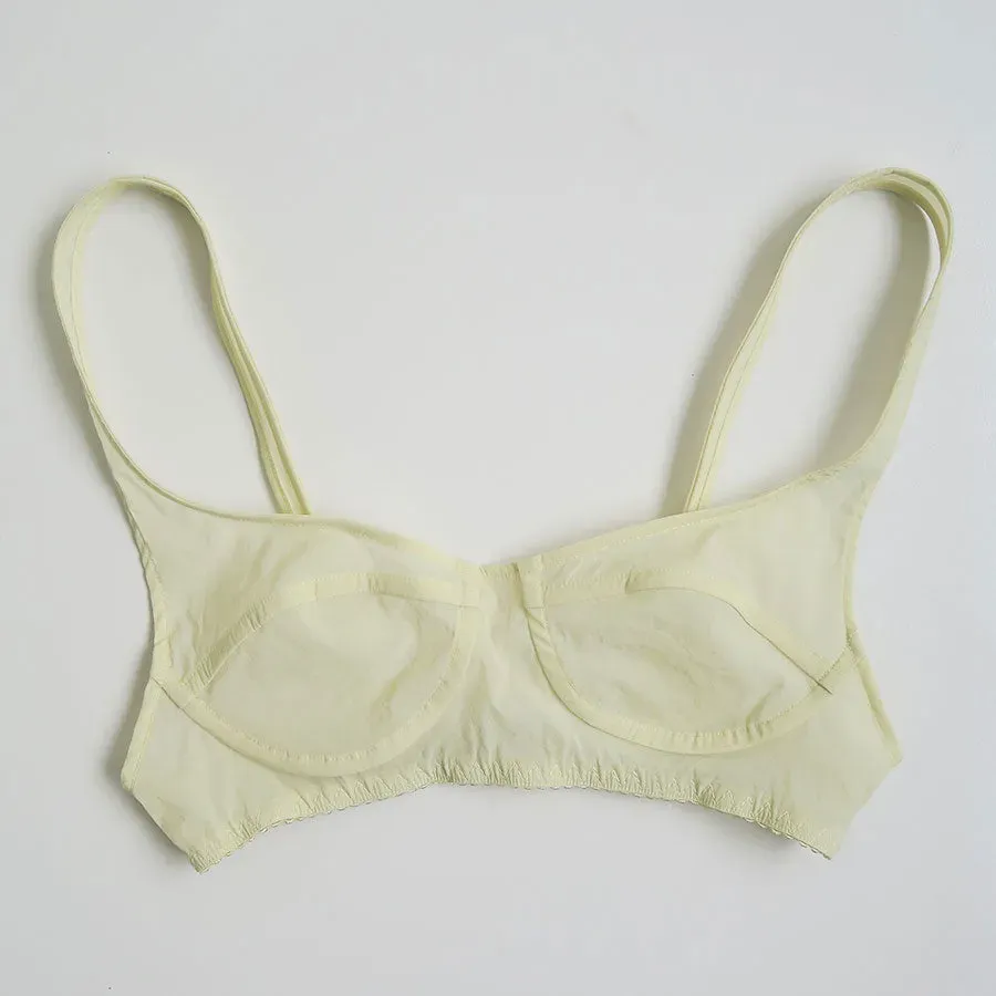 Stretch Taffeta Layered Bra Top Shirt