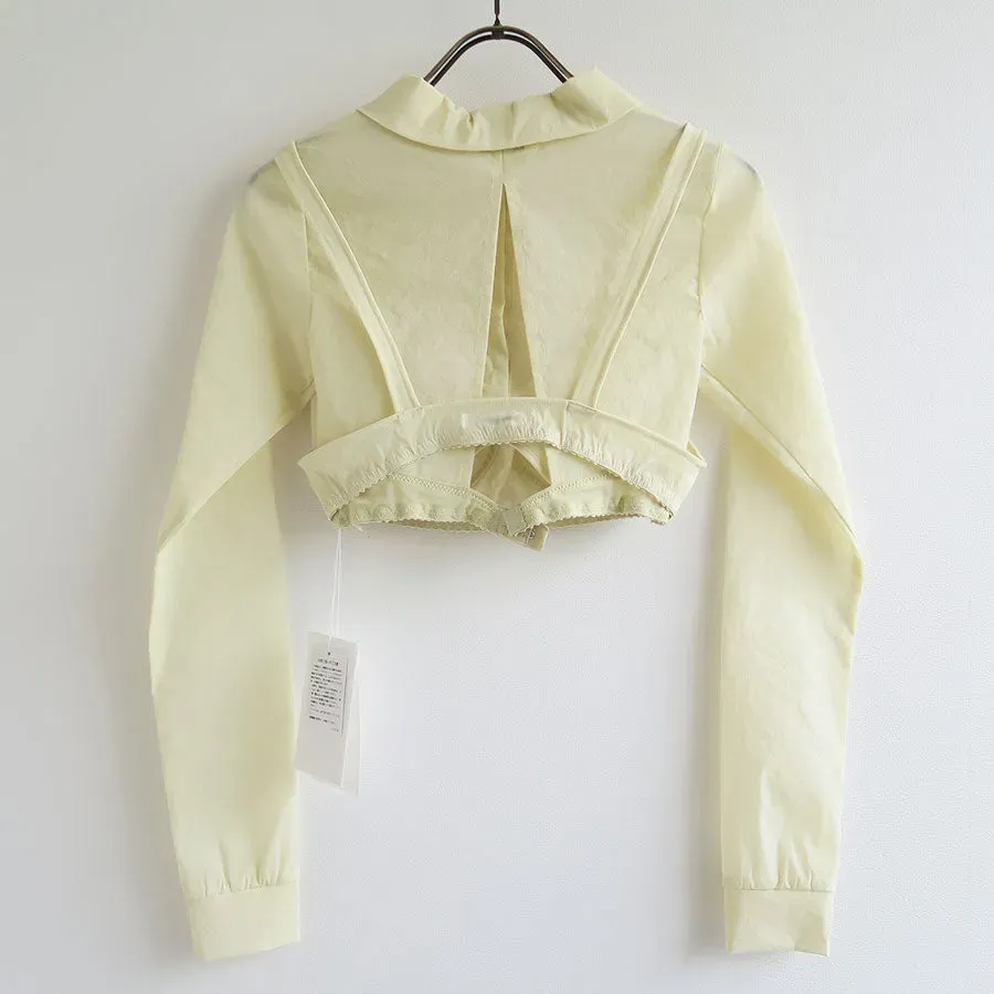 Stretch Taffeta Layered Bra Top Shirt