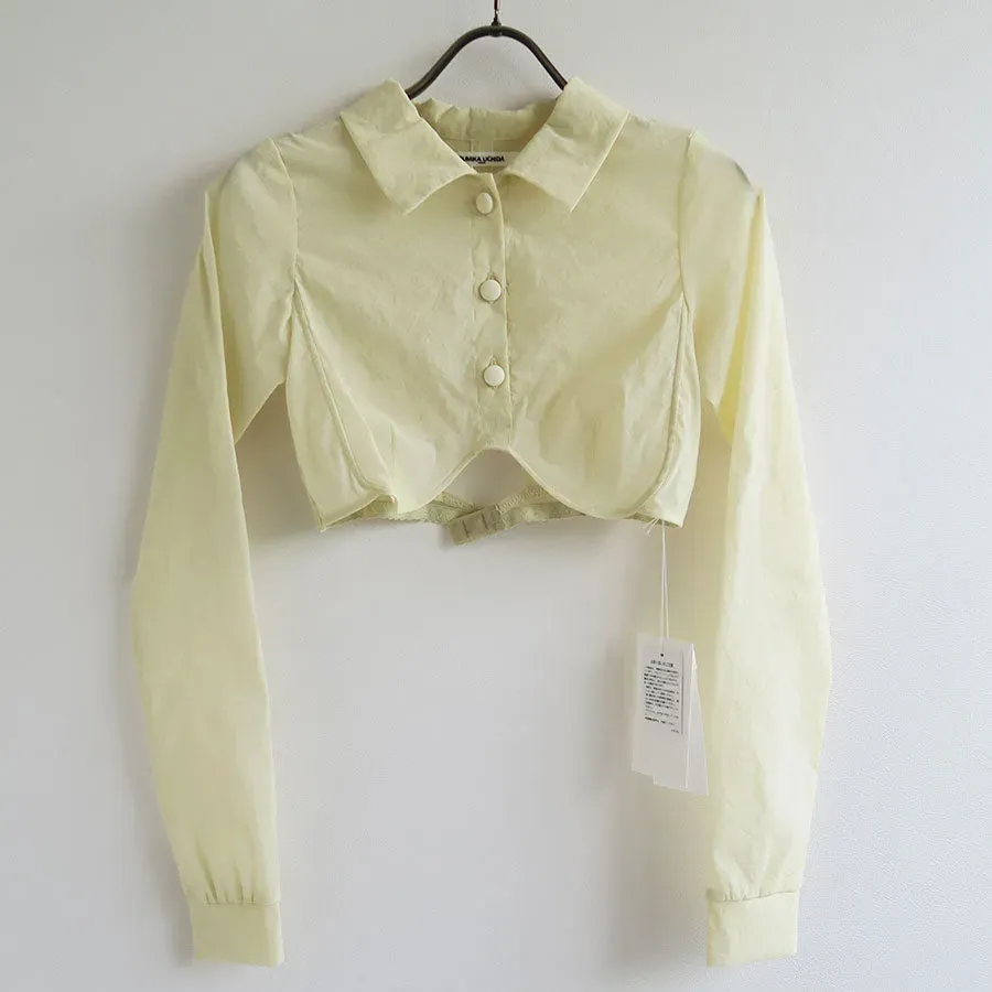Stretch Taffeta Layered Bra Top Shirt