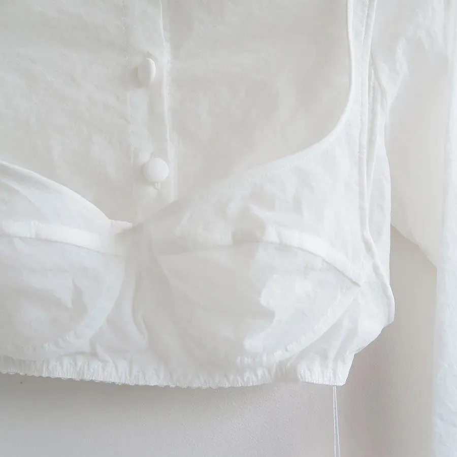 Stretch Taffeta Layered Bra Top Shirt