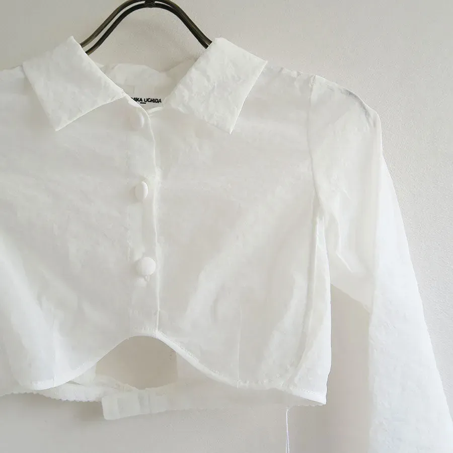 Stretch Taffeta Layered Bra Top Shirt
