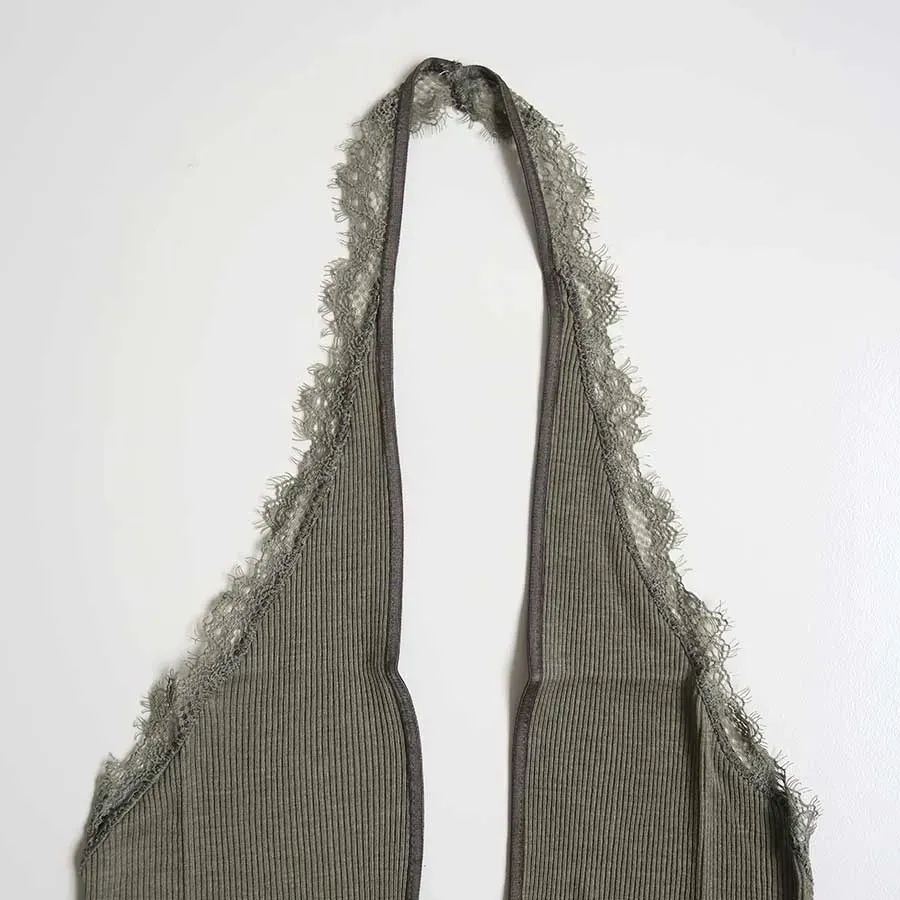 Rib Halter-Neck Bodysuit