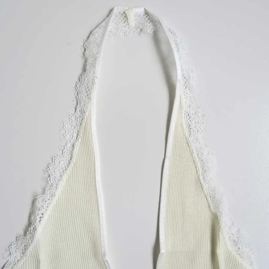 Rib Halter-Neck Bodysuit