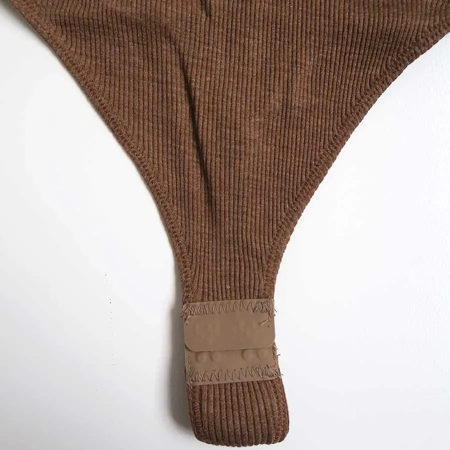 Rib Halter-Neck Bodysuit