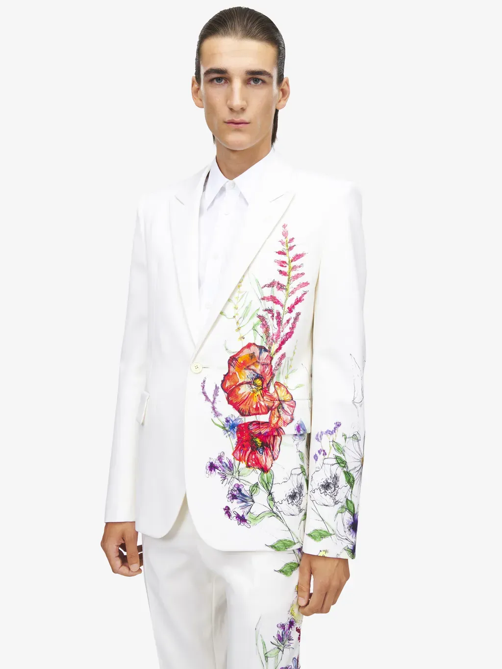 Meadow Floral Single-Breasted Jacket