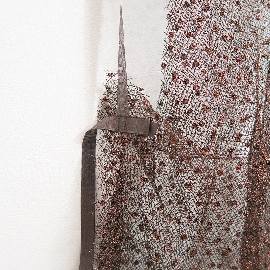 Dots Emb. Tulle Bib Top