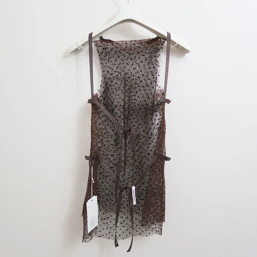 Dots Emb. Tulle Bib Top