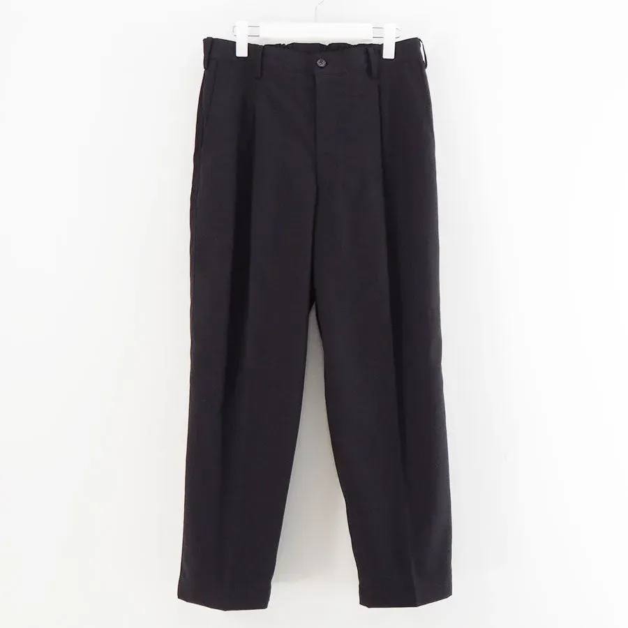 Wooly Cotton Twill Wide Tapered Slacks