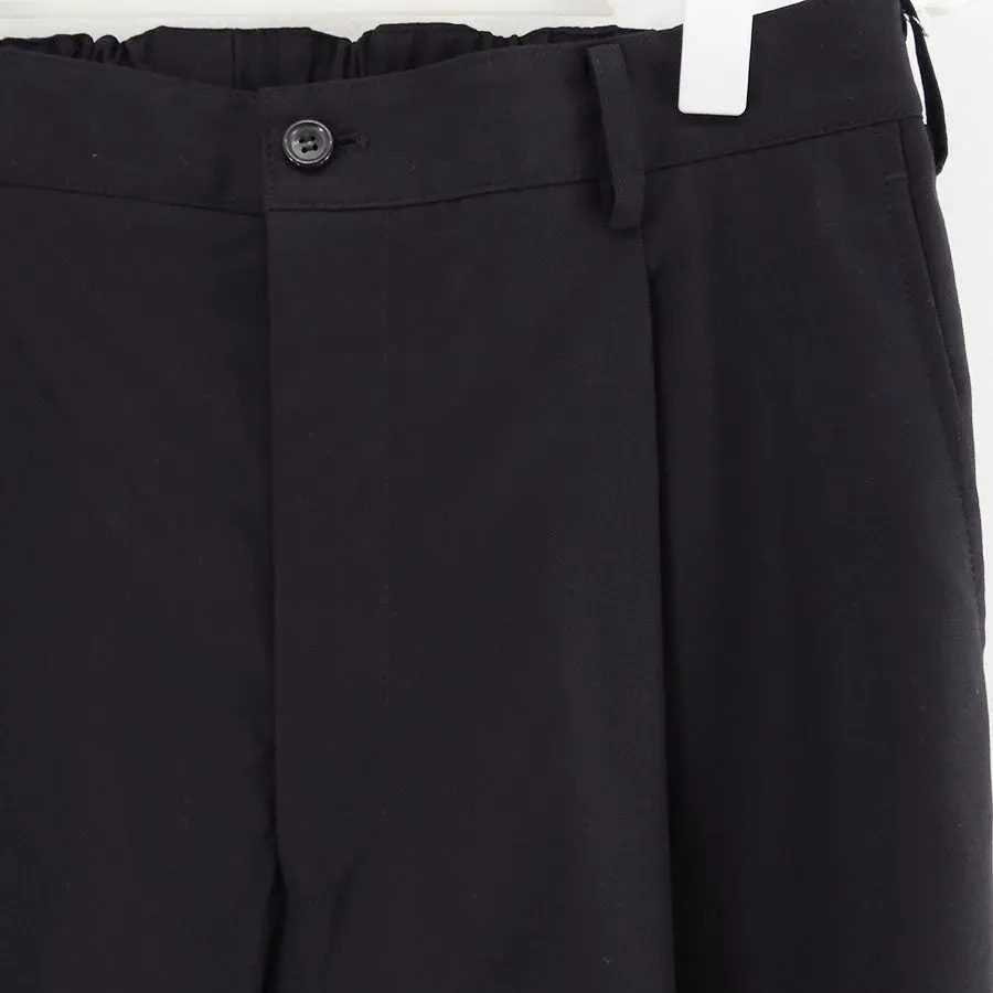 Wooly Cotton Twill Wide Tapered Slacks