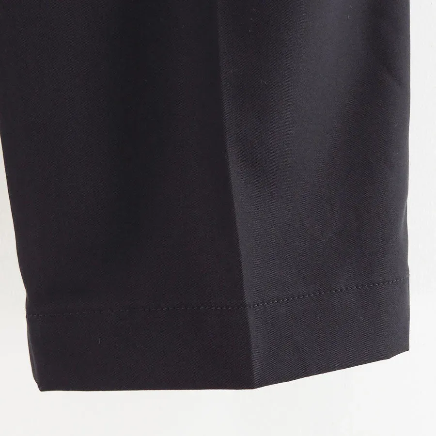 Wooly Cotton Twill Wide Tapered Slacks