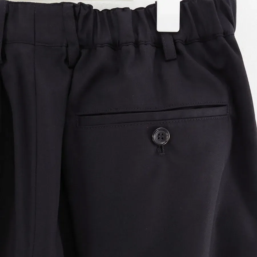 Wooly Cotton Twill Wide Tapered Slacks