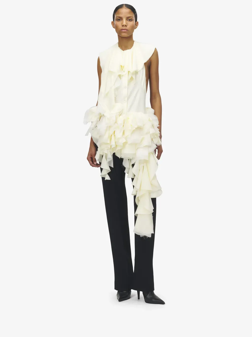 Oyster Ruffle Top