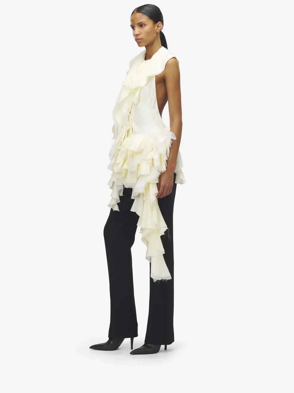 Oyster Ruffle Top