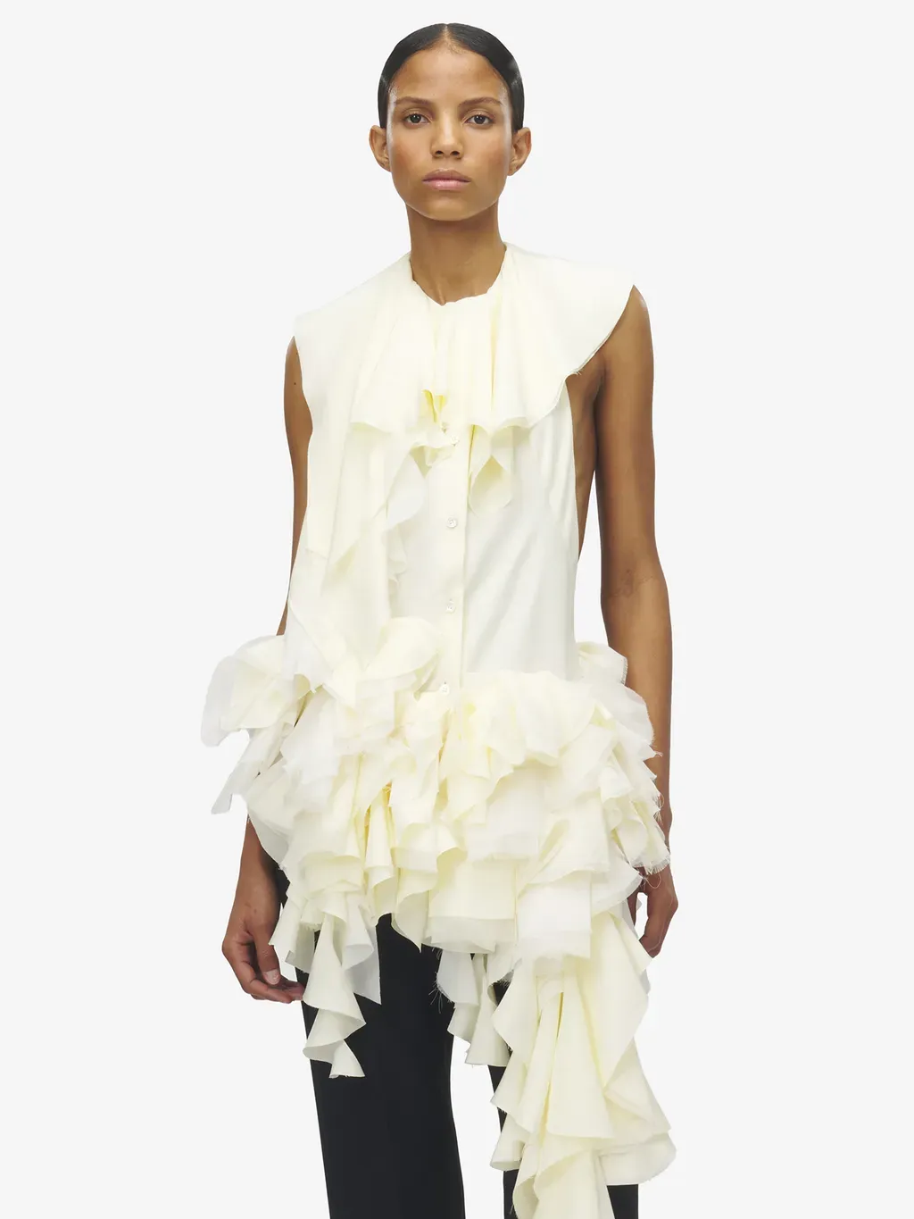 Oyster Ruffle Top