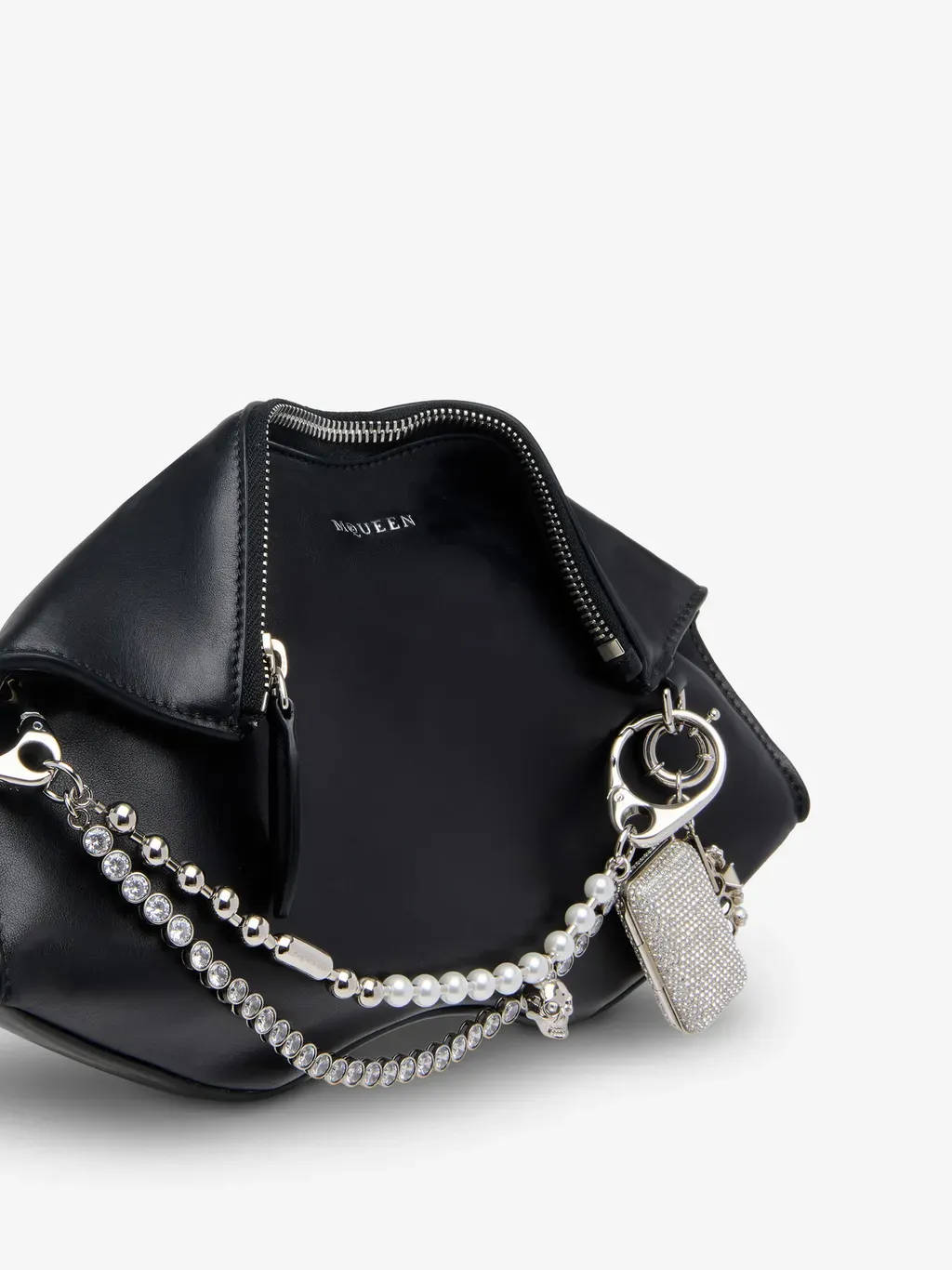 Pearl & Crystal Double Chain Charm