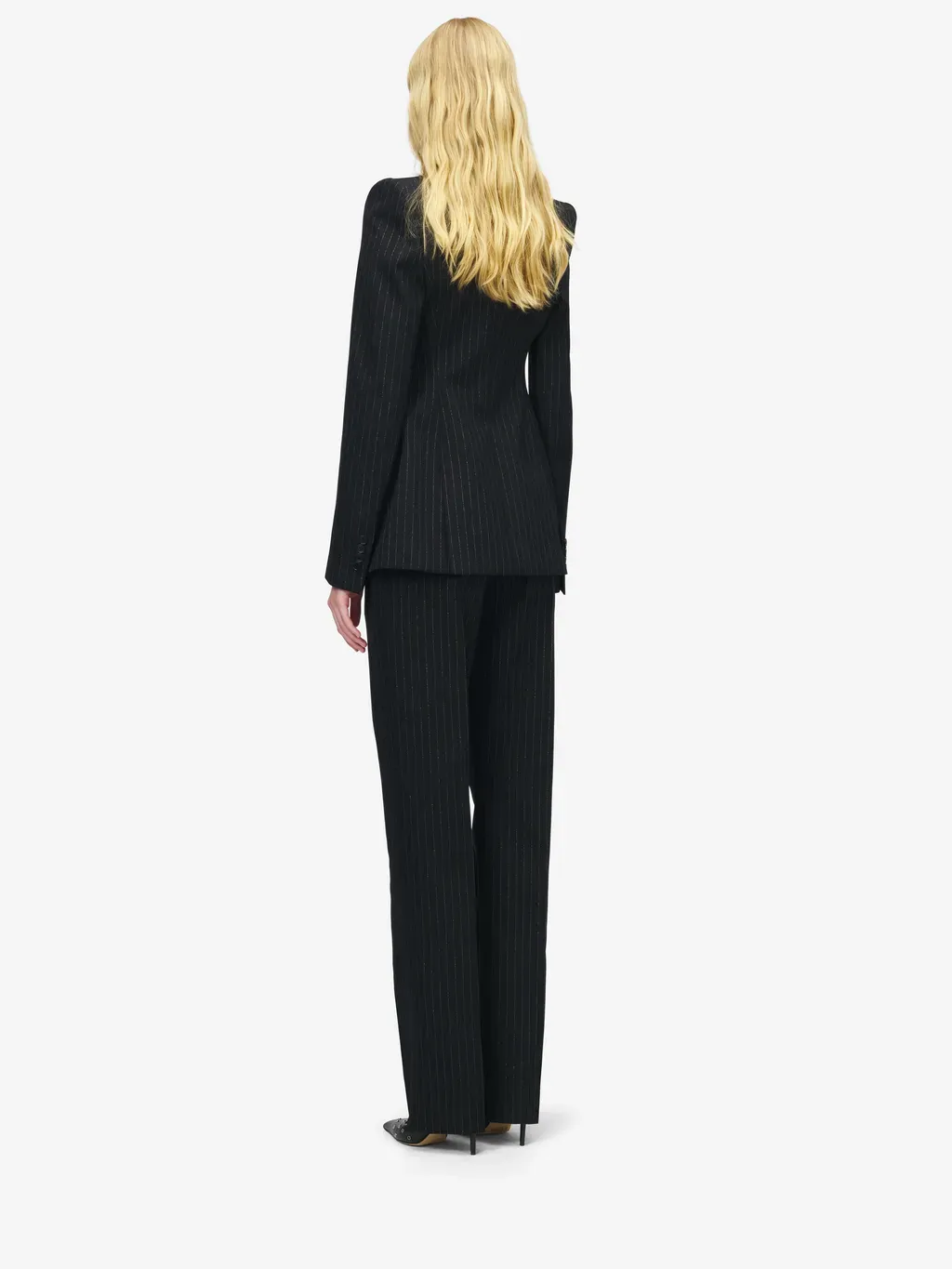 Pinstriped Double-Breasted Jacket