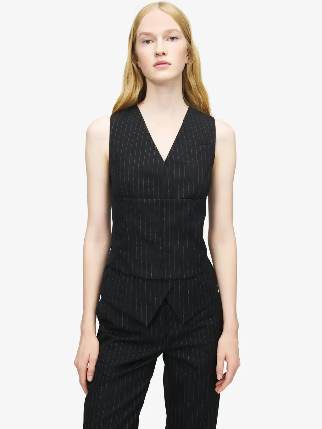 Pinstriped Tailored Waistcoat