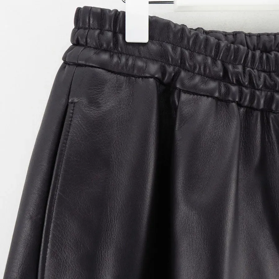 Lamb Leather Wide Shorts