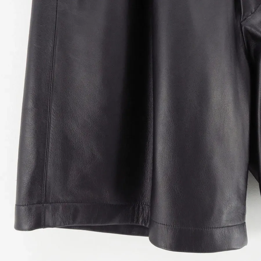 Lamb Leather Wide Shorts