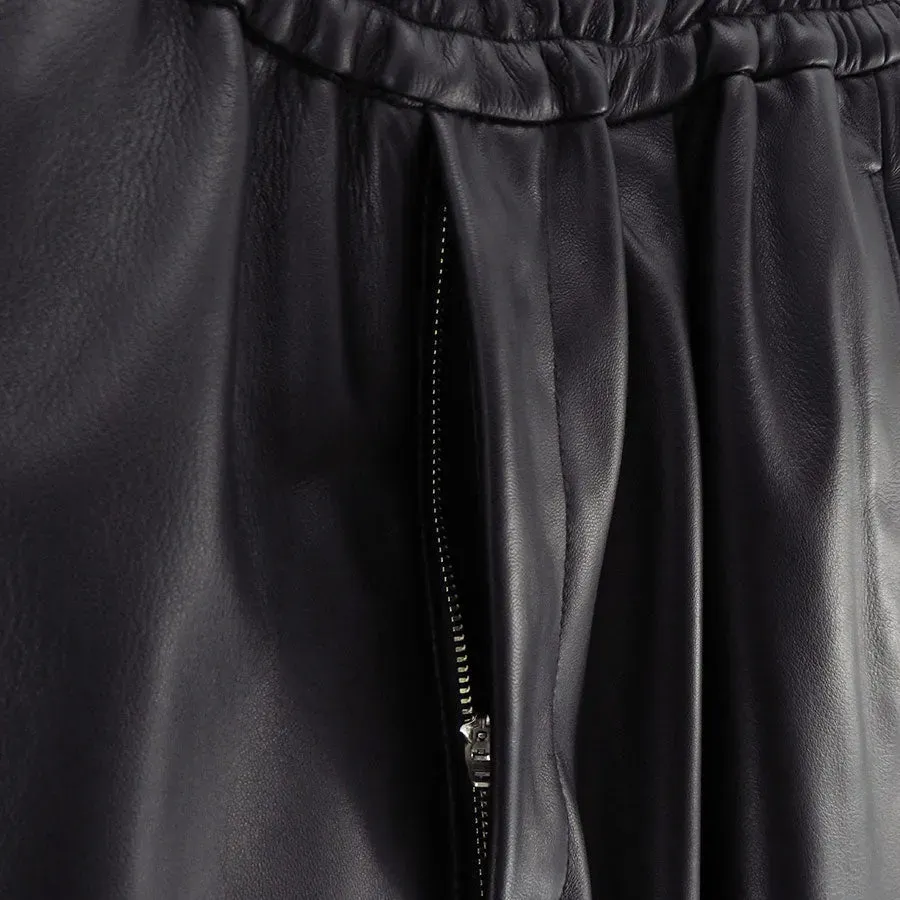 Lamb Leather Wide Shorts