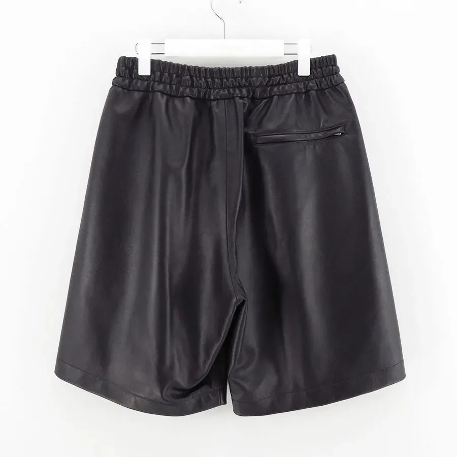 Lamb Leather Wide Shorts