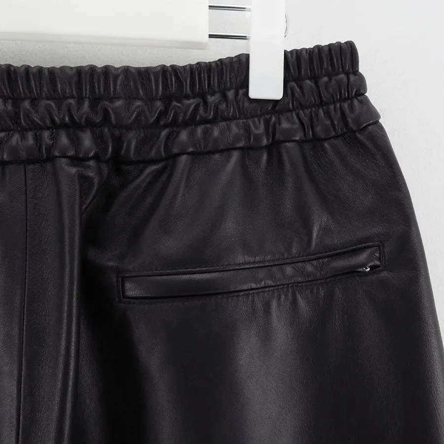 Lamb Leather Wide Shorts