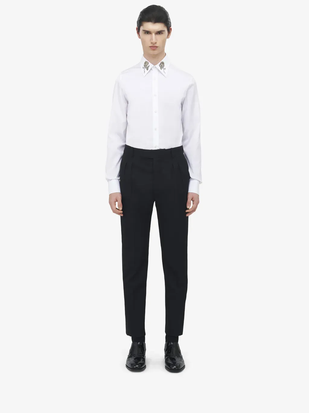 Pleat Detail Tuxedo Trousers