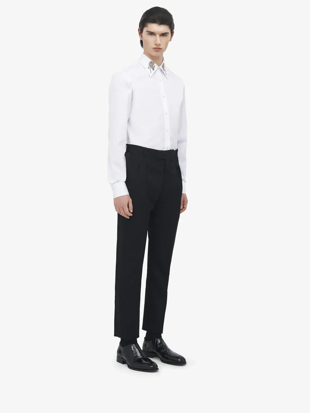 Pleat Detail Tuxedo Trousers