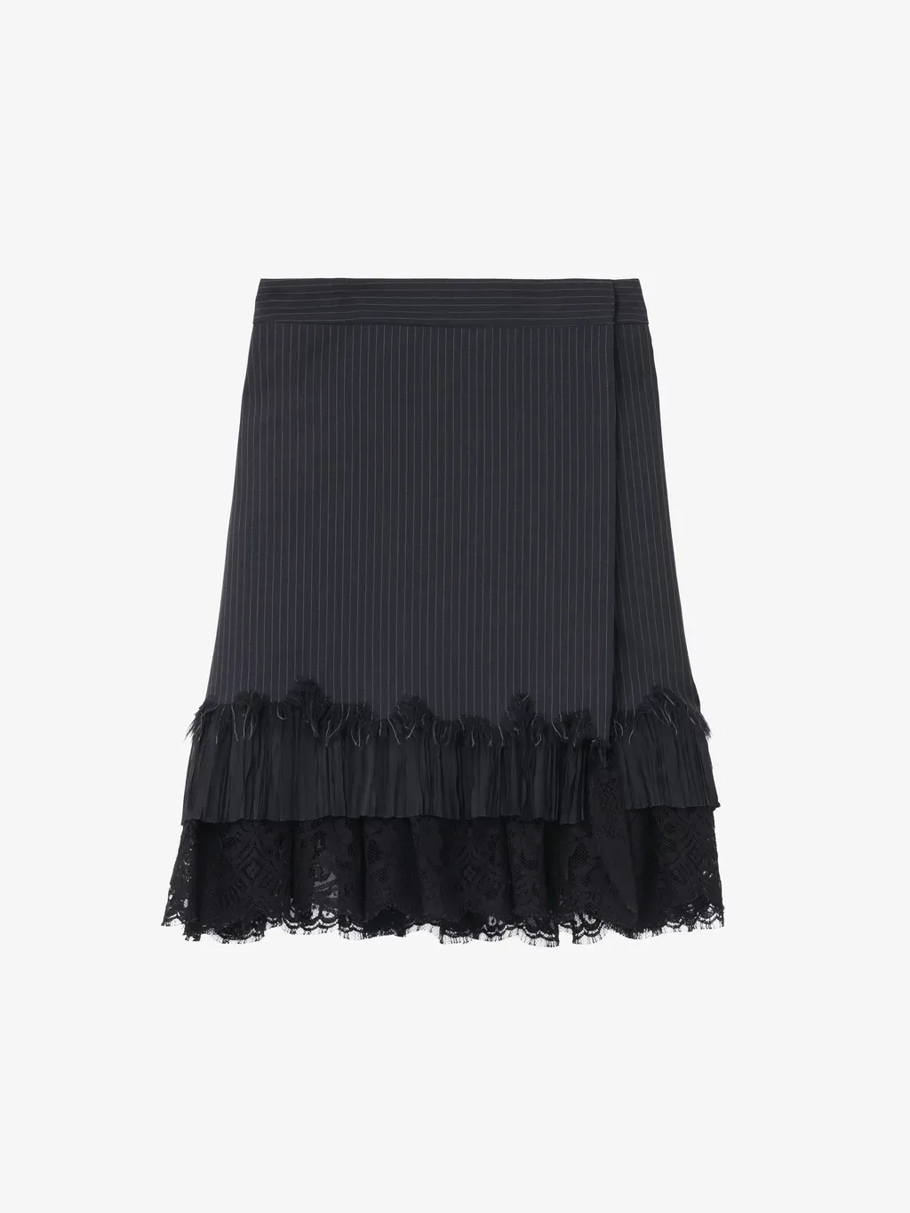 Pinstriped Wrap Mini Skirt
