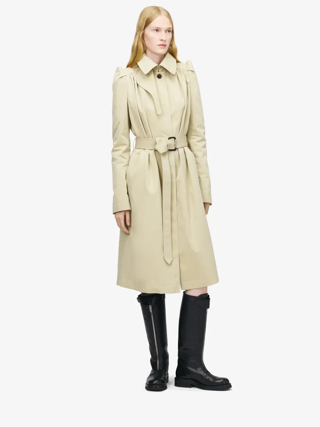 Pleated Trench Coat