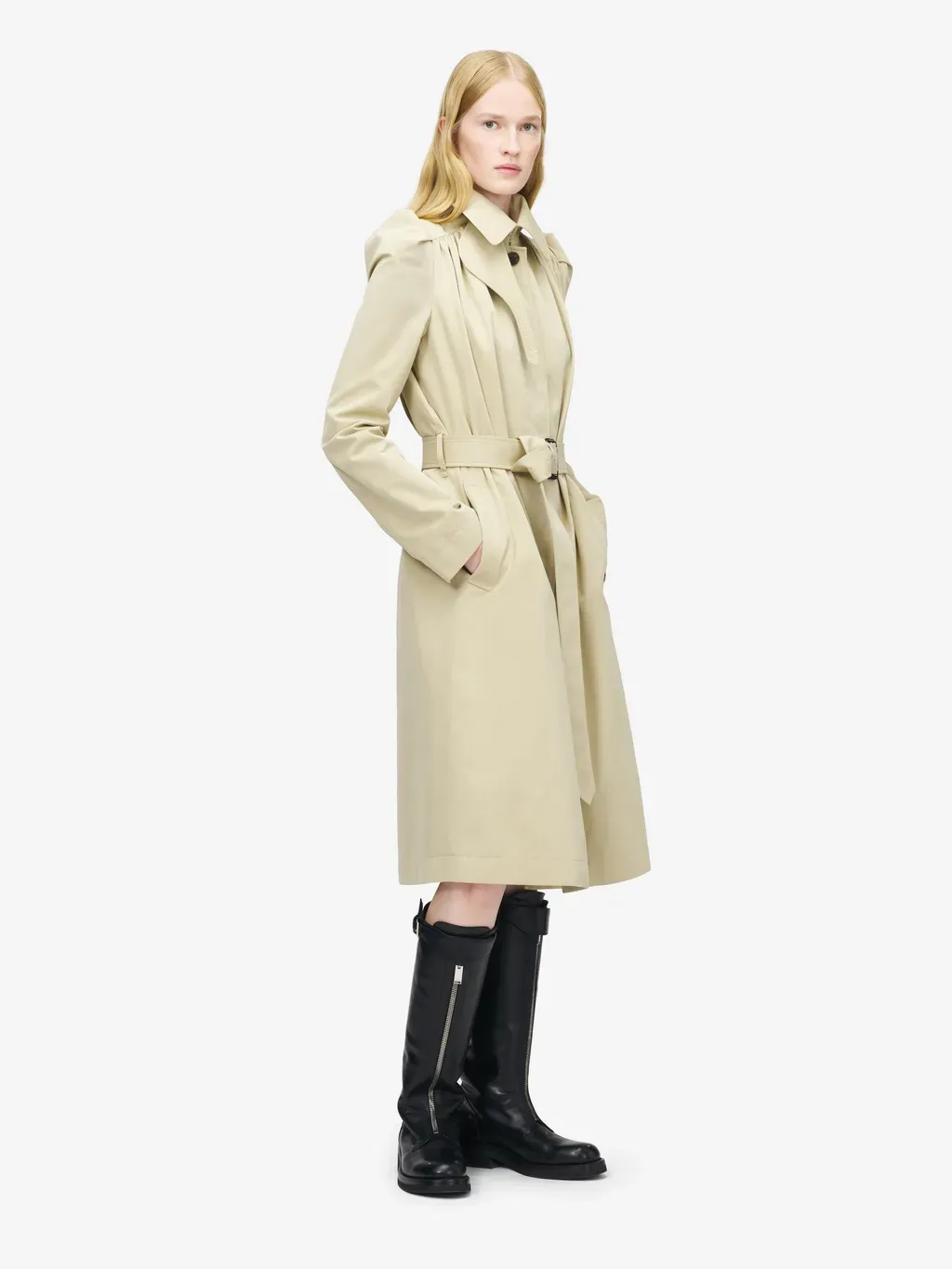 Pleated Trench Coat