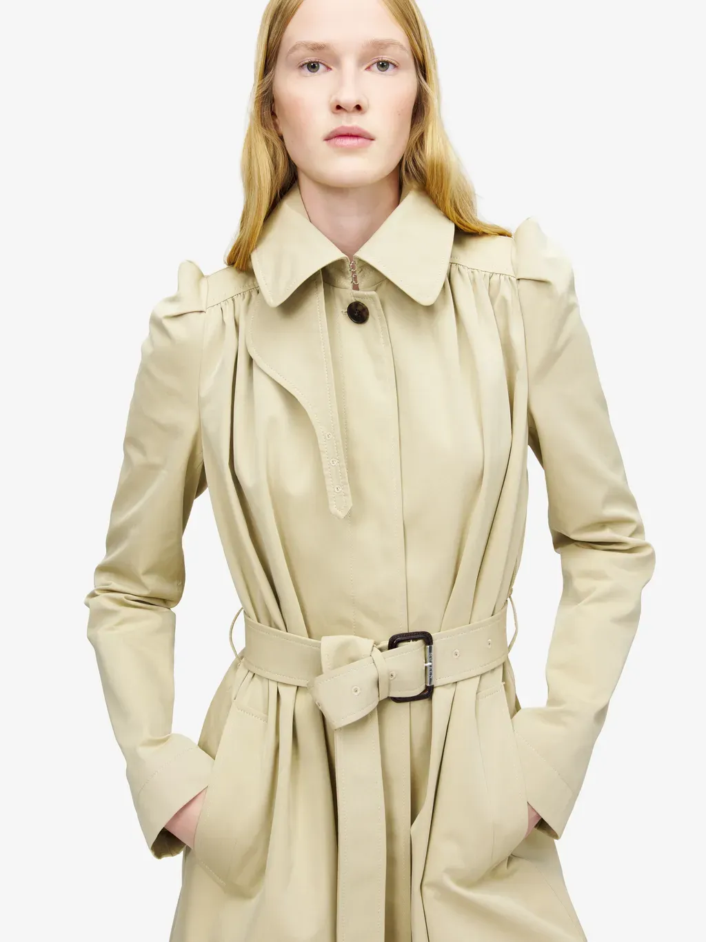 Pleated Trench Coat