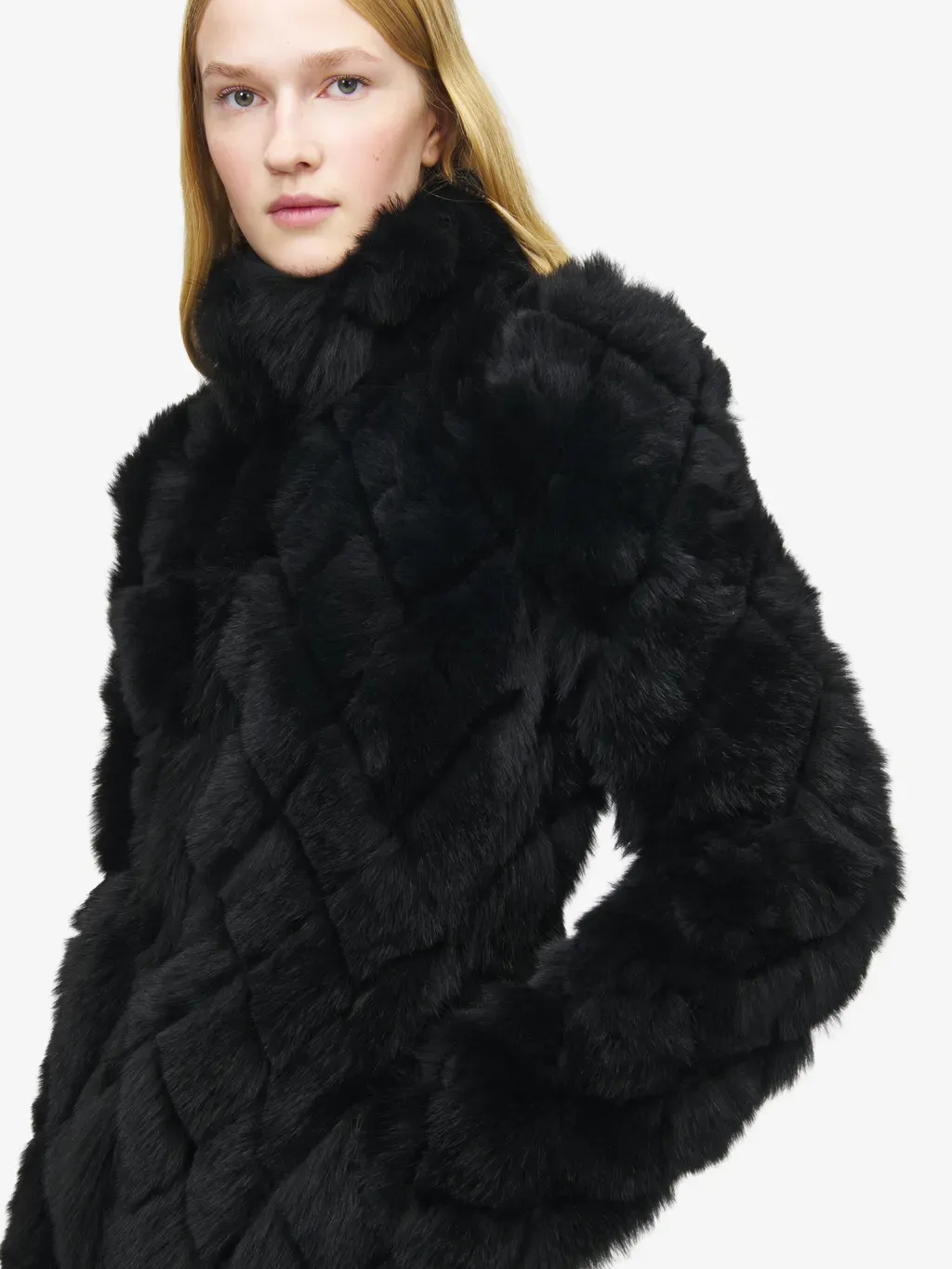 Quilted Effect Shearling Jacket