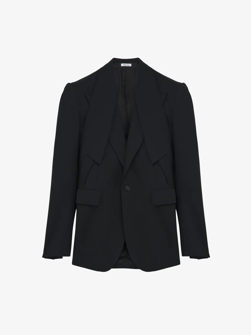 Reverse Lapel Single-Breasted Jacket